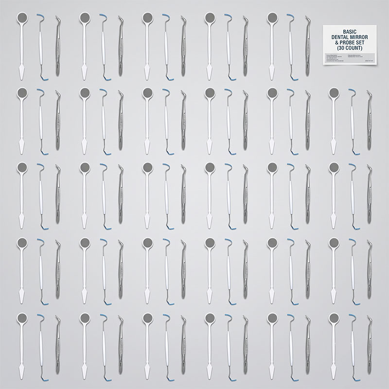 Basic dental mirror & probe set (30 ct)